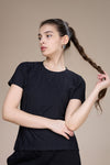 Women Textured Regular Fit Round Neck T-shirt with COOLEX