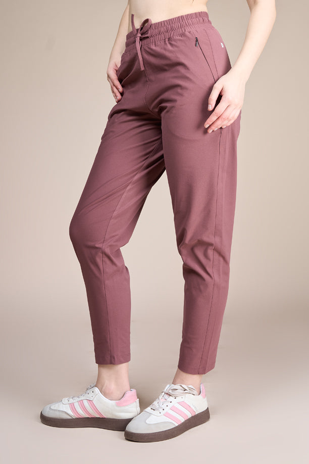 Women Solid Regular Fit Track Pants with COTEX