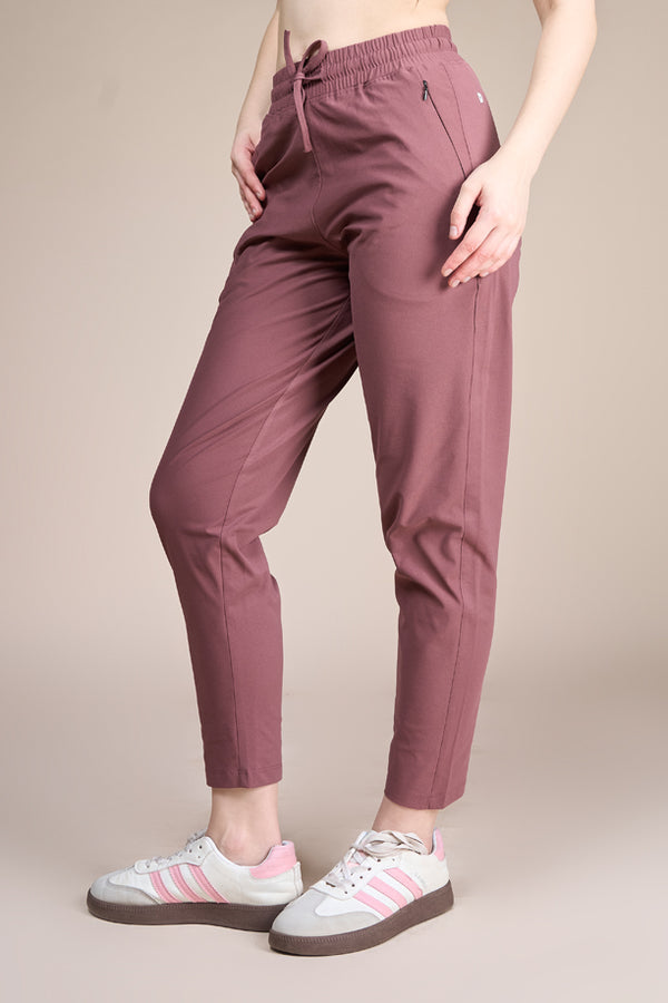Women Solid Regular Fit Track Pants with COTEX