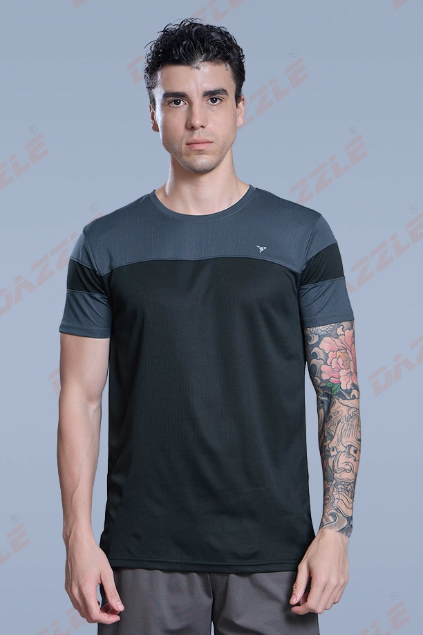 PRIDE ROUND NECK T-SHIRT - DARK GREY BLACK