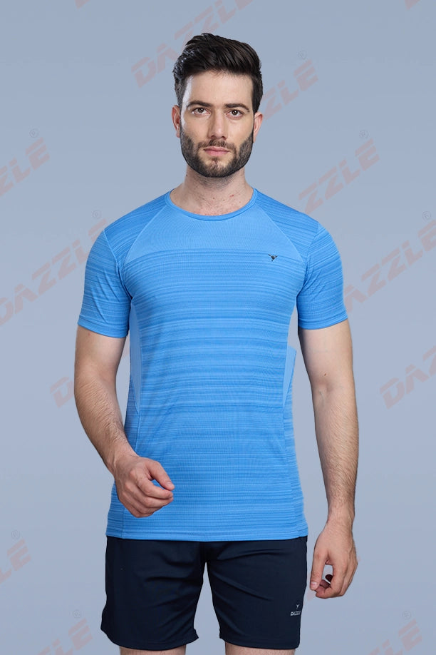 CRAZY FANCY ROUND NECK T-SHIRT - SKY BLUE