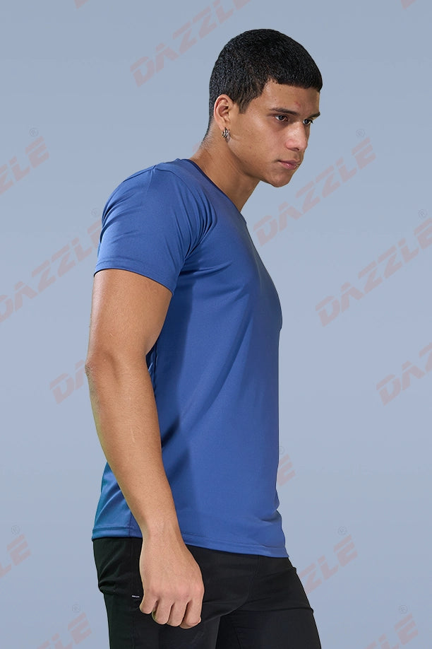 BUTTER LYCR R-NECK T-SHIRT - BLUE