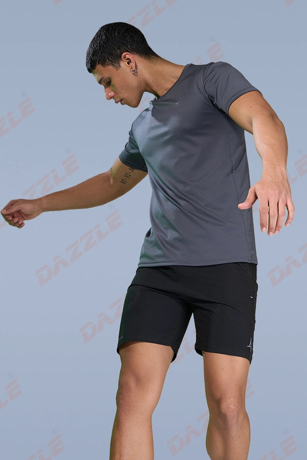 BUTTER LYCR R-NECK T-SHIRT - DARK GREY