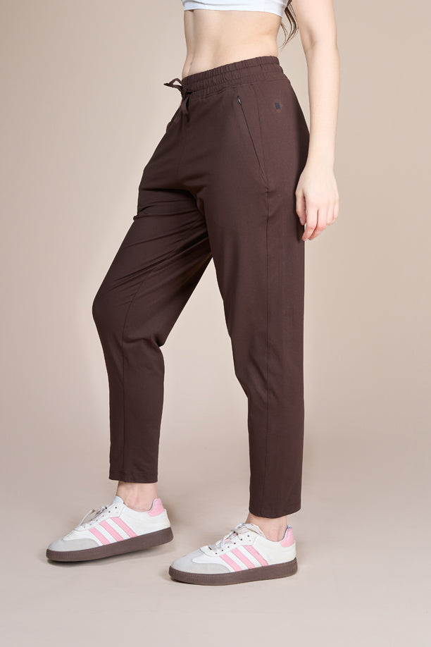 Women Solid Regular Fit Track Pants with COTEX