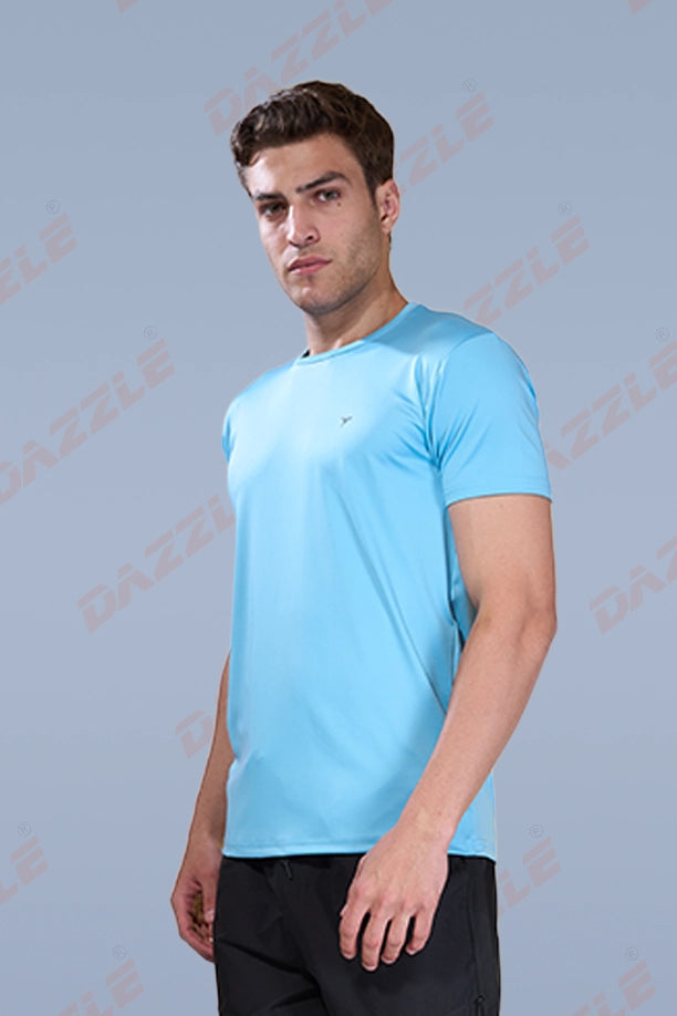 BUTTER LYCR R-NECK T-SHIRT - SKY BLUE