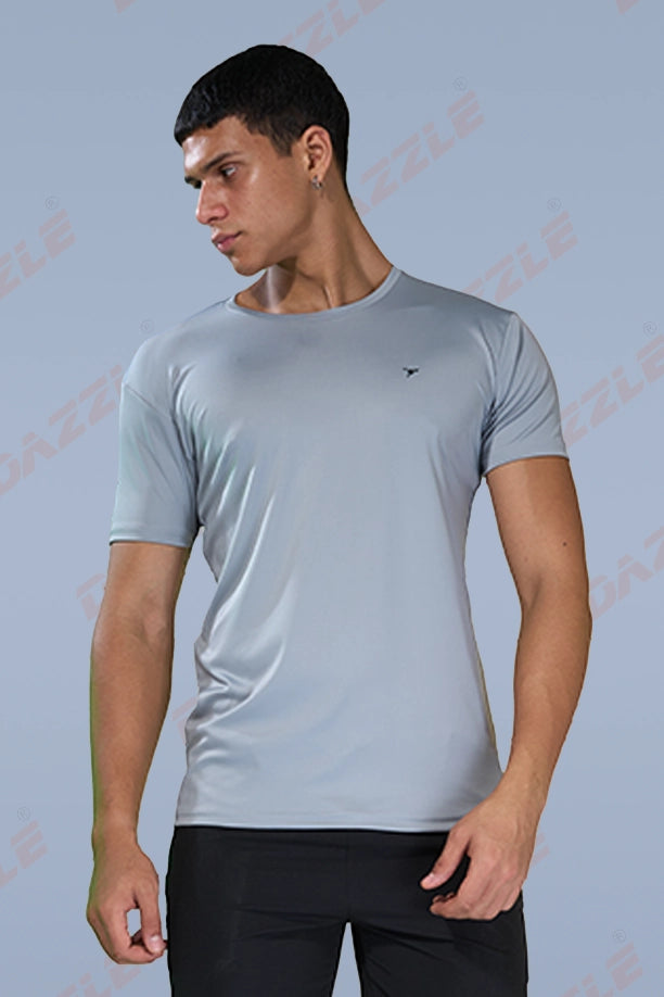 BUTTER LYCR R-NECK T-SHIRT - LIGHT GREY