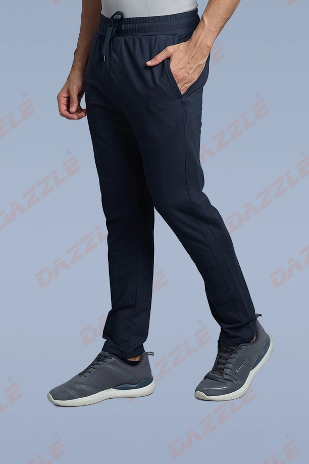 COTTON LYCRA TRACK - NAVY BLUE