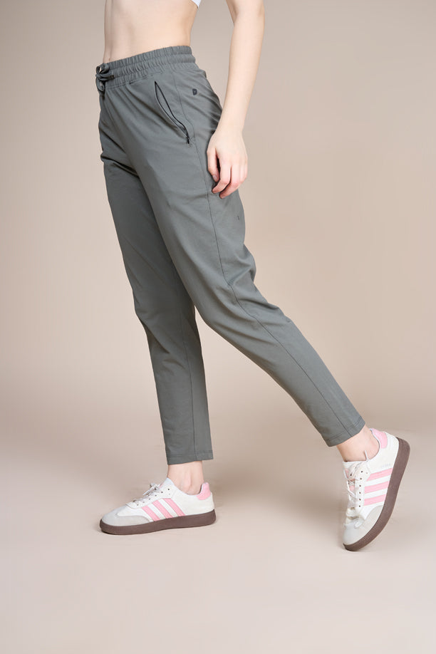 Women Solid Regular Fit Track Pants with COTEX