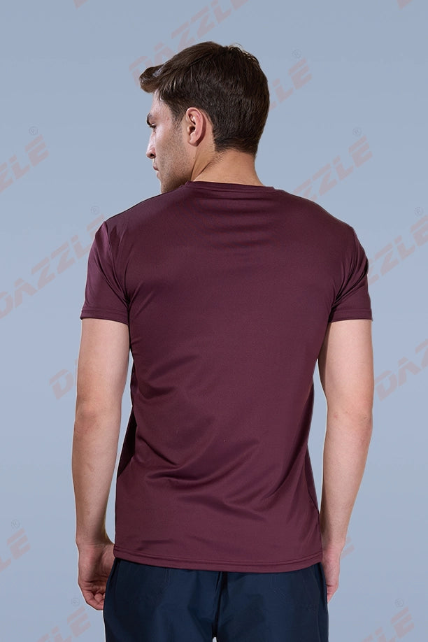 BUTTER LYCR R-NECK T-SHIRT - MAROON