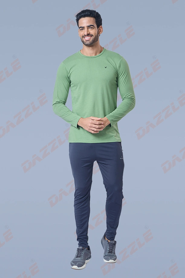ROUND NECK FULL SLEEVES T- SHIRT - GREEN