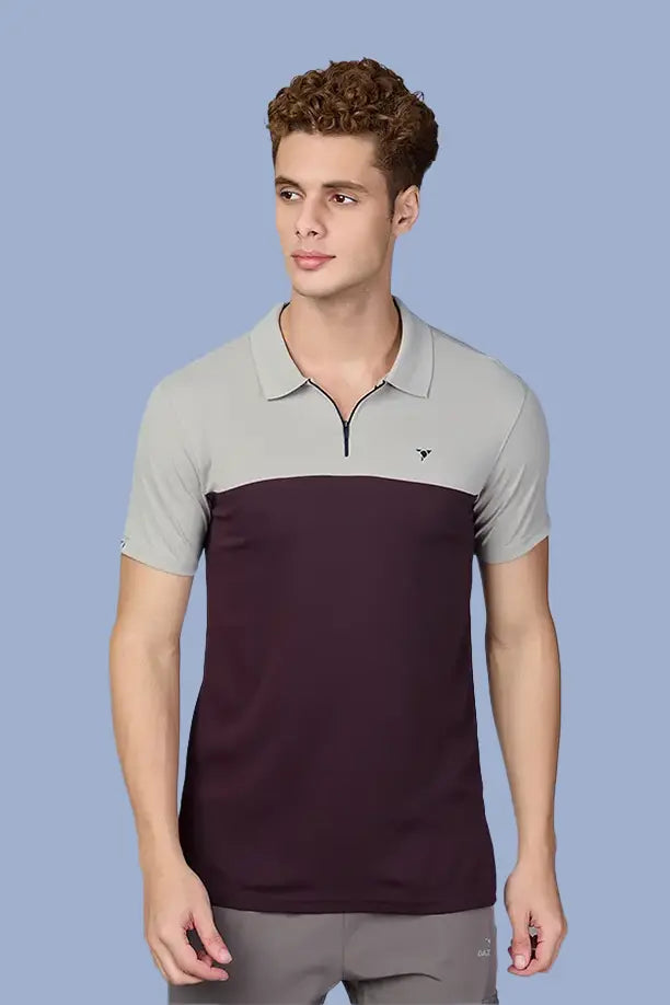 SPRING T SHIRT -CAMEL MAROON