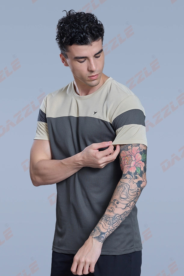 PRIDE ROUND NECK T-SHIRT - CREAM DARKGREY