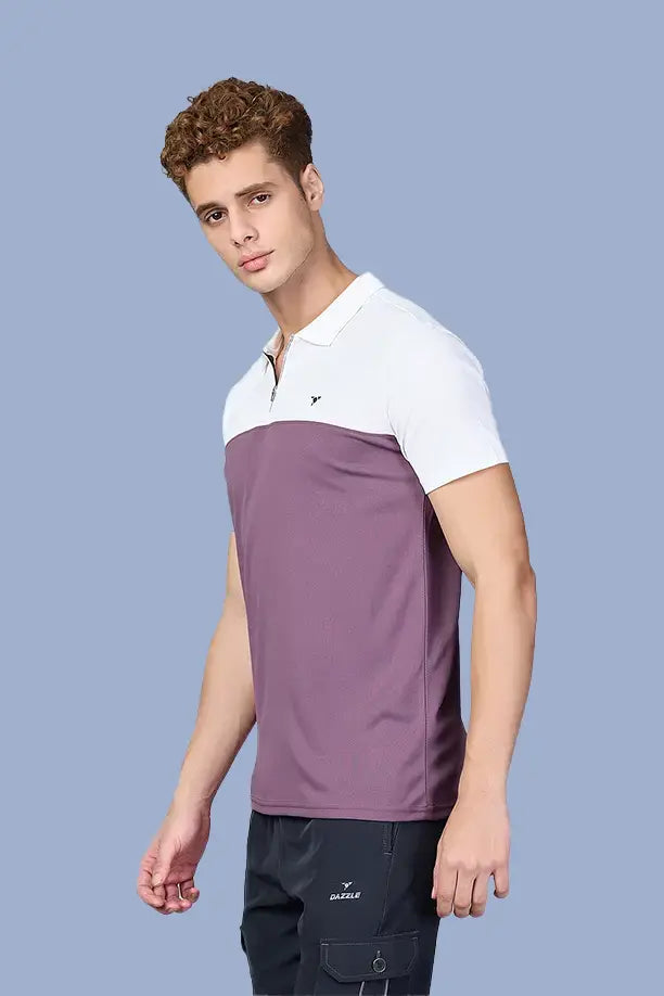 SPRING T SHIRT - WHITE PURPLE