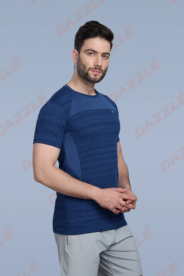 CRAZY FANCY ROUND NECK T-SHIRT - NAVY BLUE