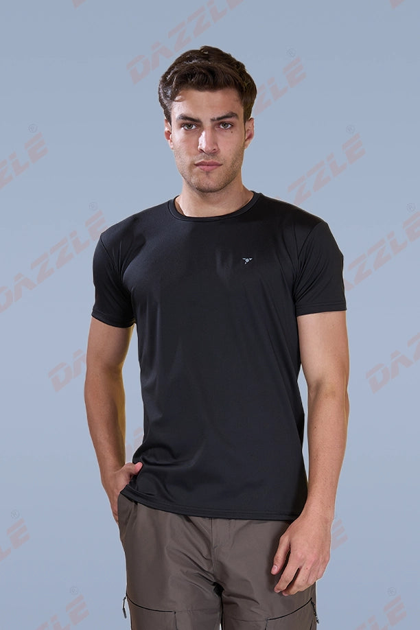 BUTTER LYCR R-NECK T-SHIRT - BLACK
