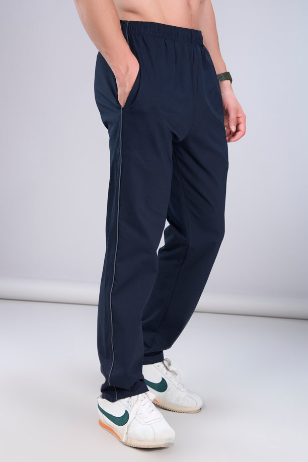 Men Regular Fit Cotton Stretch Track Pants with Pockets