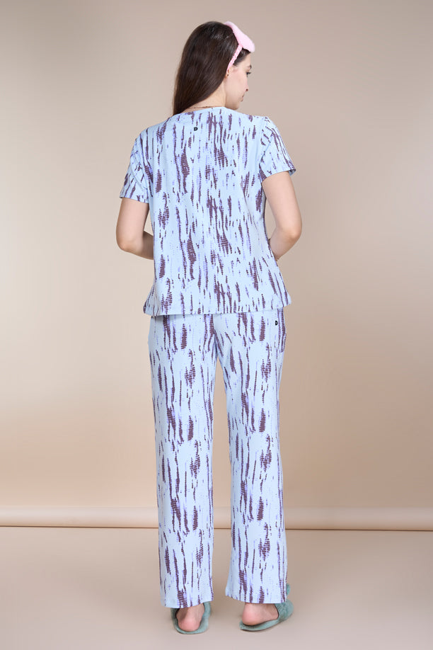 Women Printed Comfort Fit Co-ord Night Suit with QUADREX