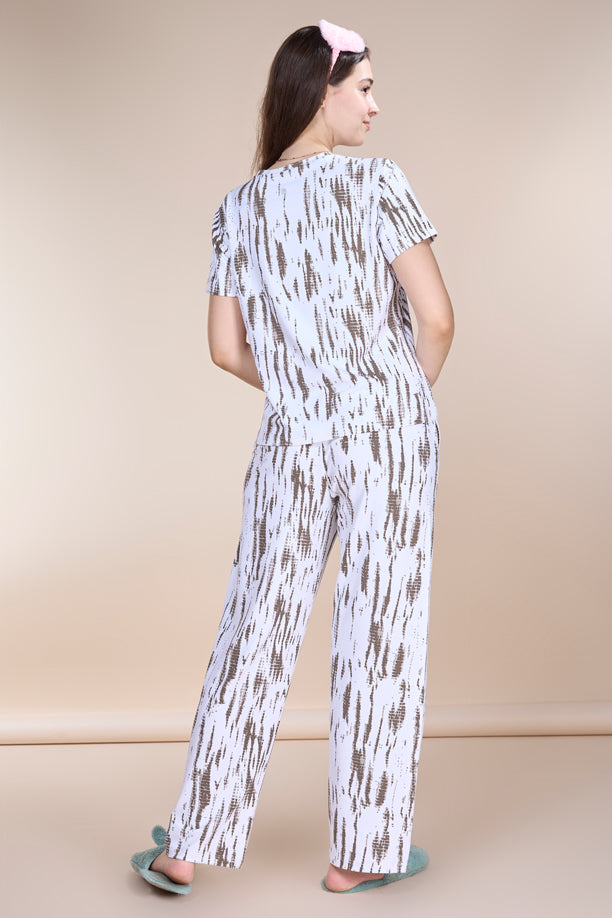 Women Printed Comfort Fit Co-ord Night Suit with QUADREX