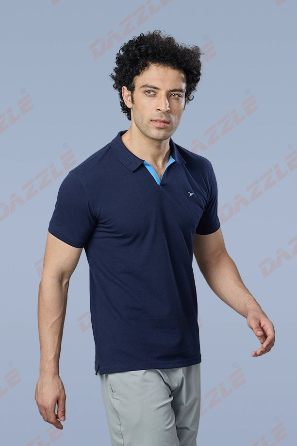 MATTY SLIM FIT T- SHIRT - NAVY BLUE