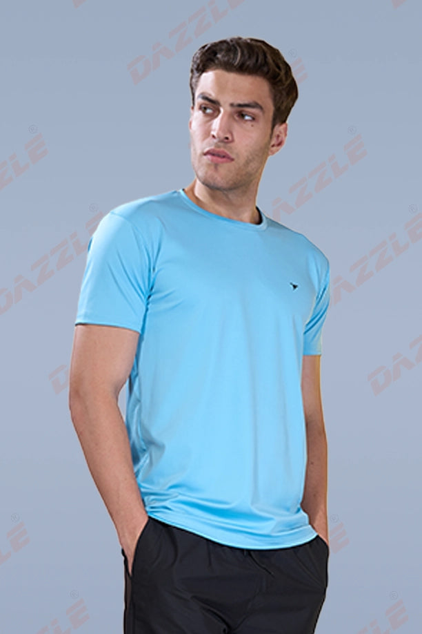 BUTTER LYCR R-NECK T-SHIRT - SKY BLUE