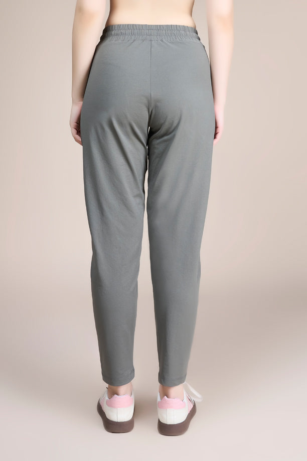Women Solid Regular Fit Track Pants with COTEX