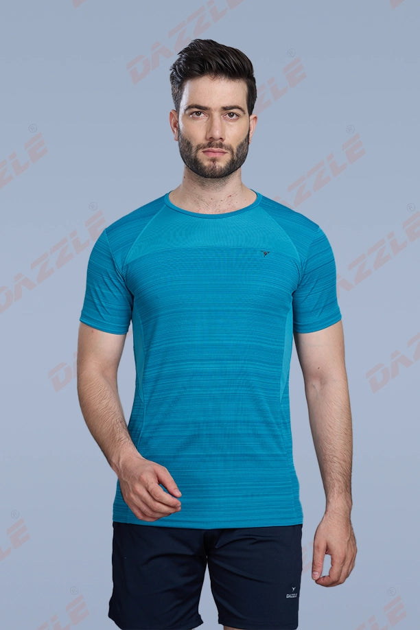 CRAZY FANCY ROUND NECK T-SHIRT - SEA BLUE