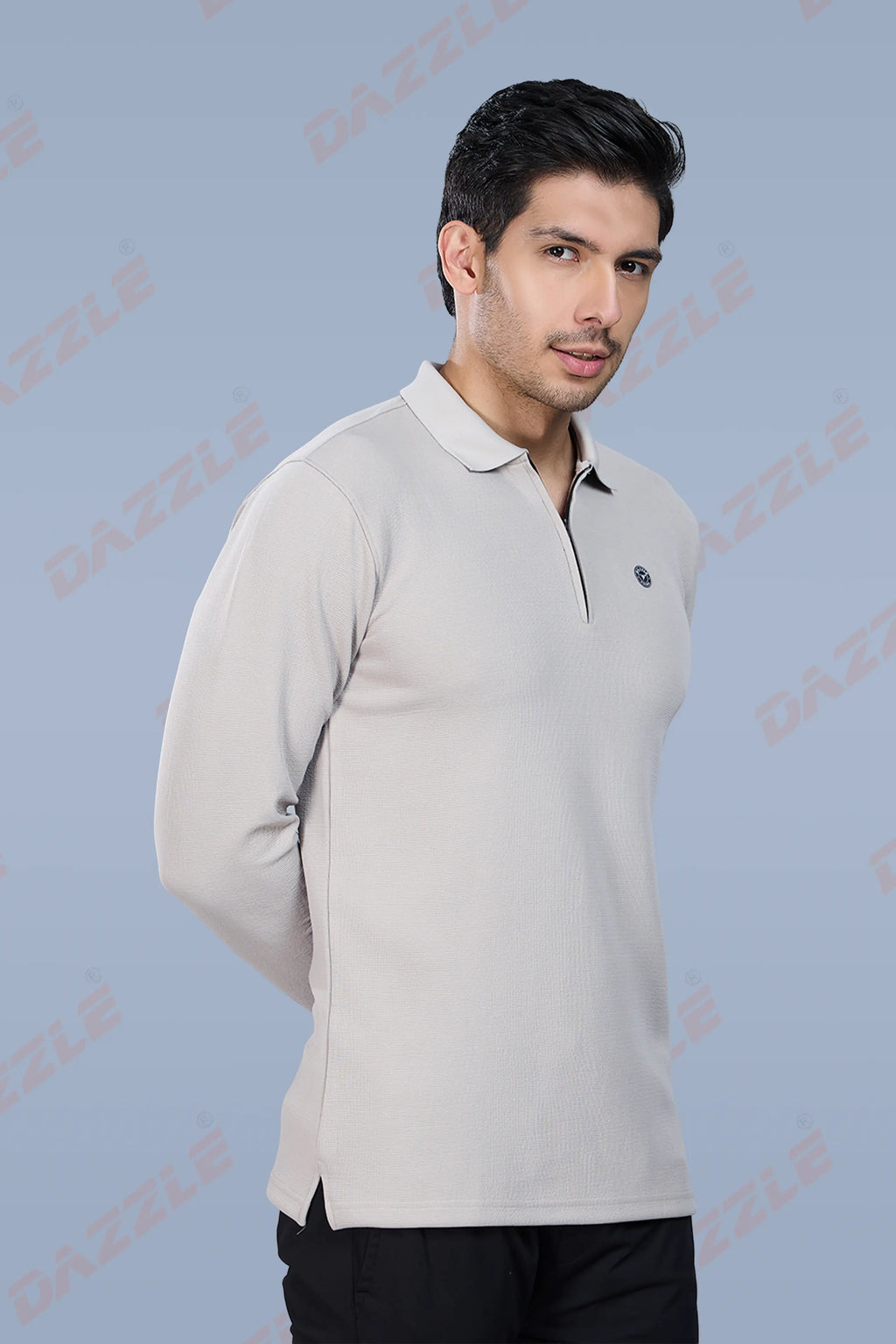 TANGY FULL SLEEVE TSHIRT - LIGHT GREY