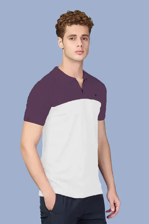 SPRING T SHIRT - PURPLE WHITE