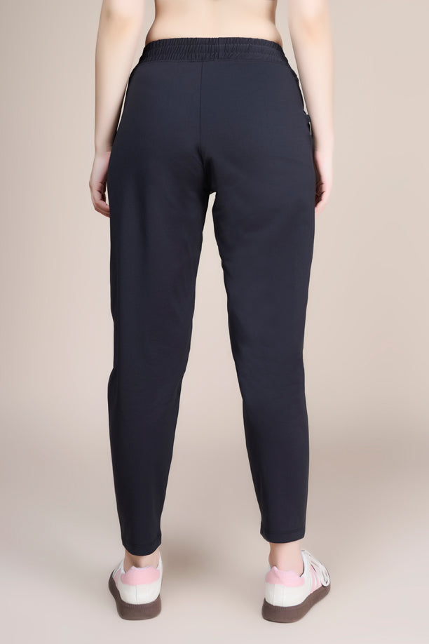 Women Solid Regular Fit Track Pants with COTEX