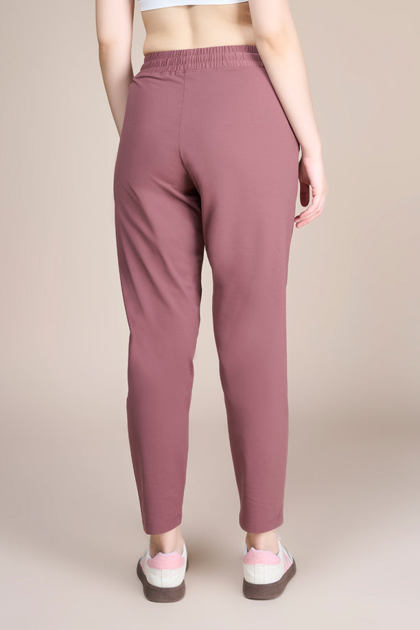 Women Solid Regular Fit Track Pants with COTEX