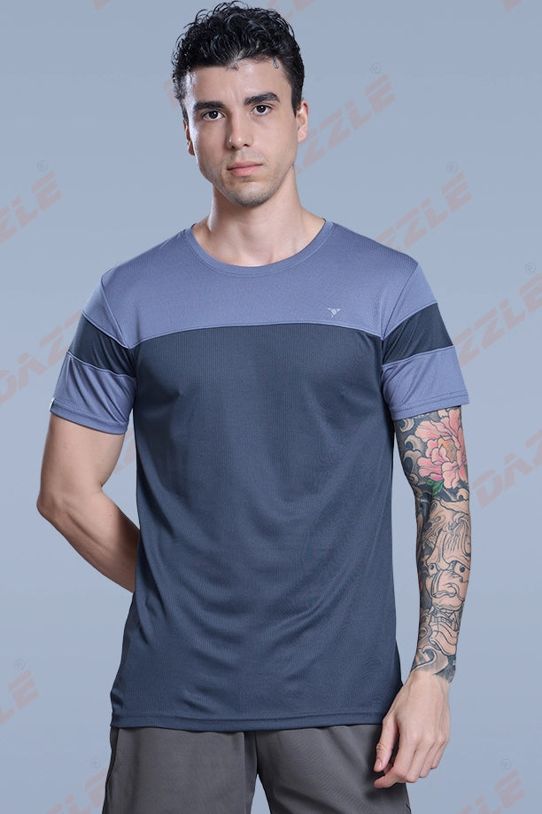 PRIDE ROUND NECK T-SHIRT - BLUE GREY DARKGREY