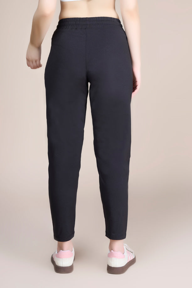 Women Solid Regular Fit Track Pants with COTEX