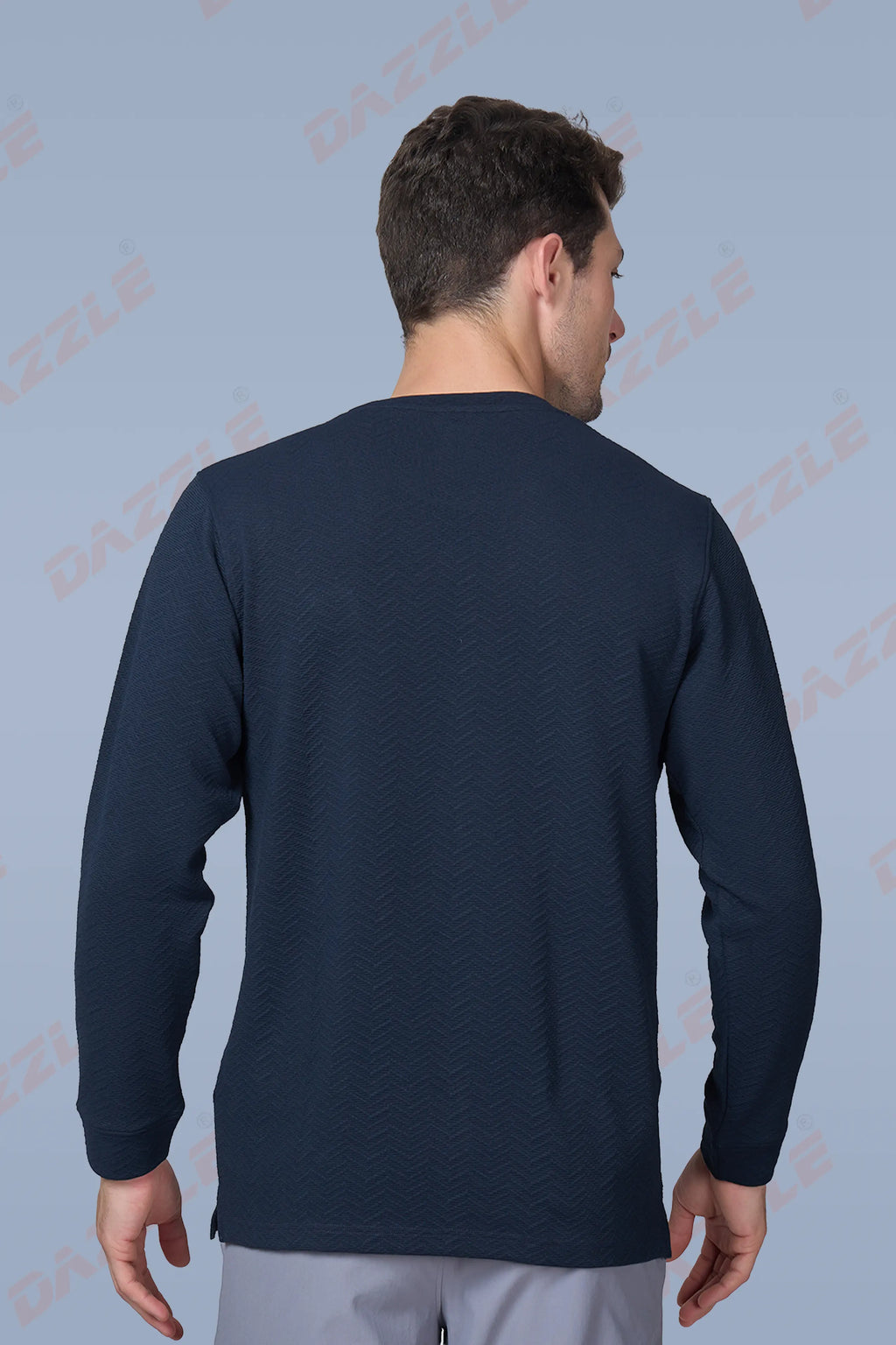 WAVE FULL SLEEVE TSHIRT- NAVY BLUE