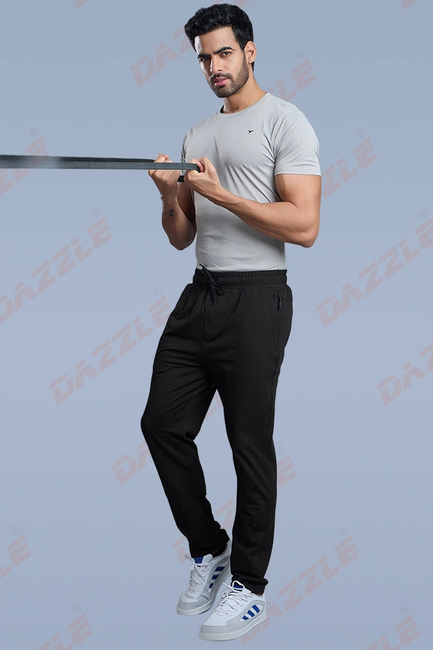 COTTON LYCRA TRACK - BLACK