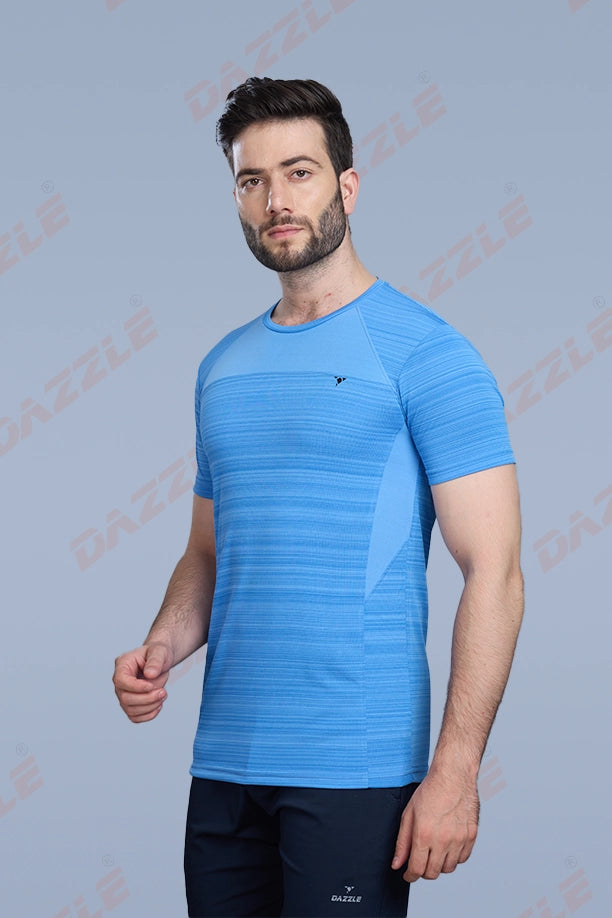 CRAZY FANCY ROUND NECK T-SHIRT - SKY BLUE