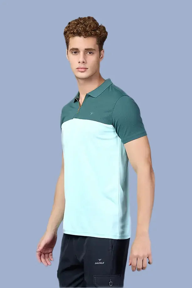SPRING T SHIRT - BOTTLE GREEN LIGHT GREEN