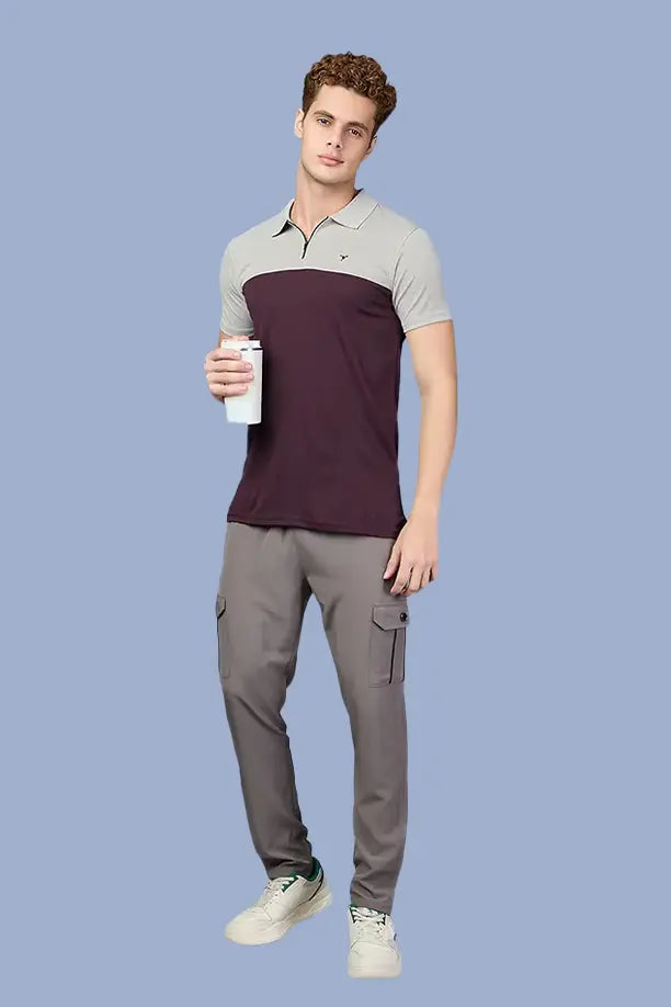 SPRING T SHIRT -CAMEL MAROON
