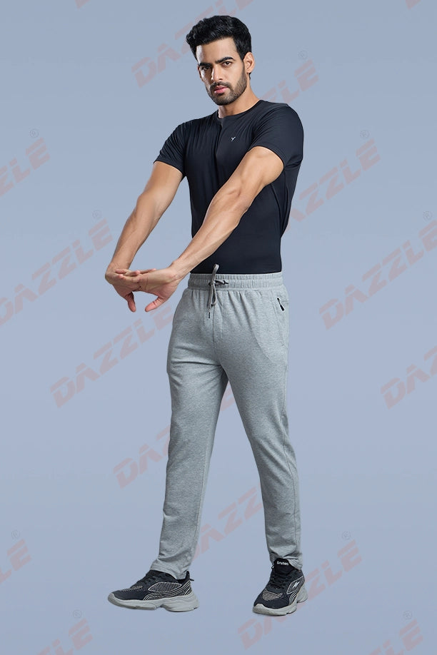 COTTON LYCRA TRACK - LIGHT GREY