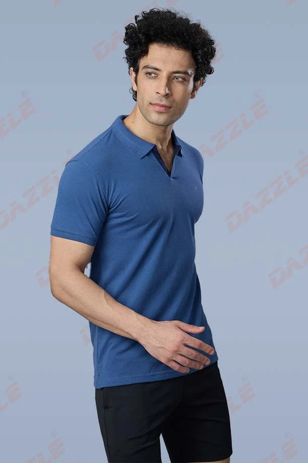 MATTY SLIM FIT T- SHIRT - BULE GREY