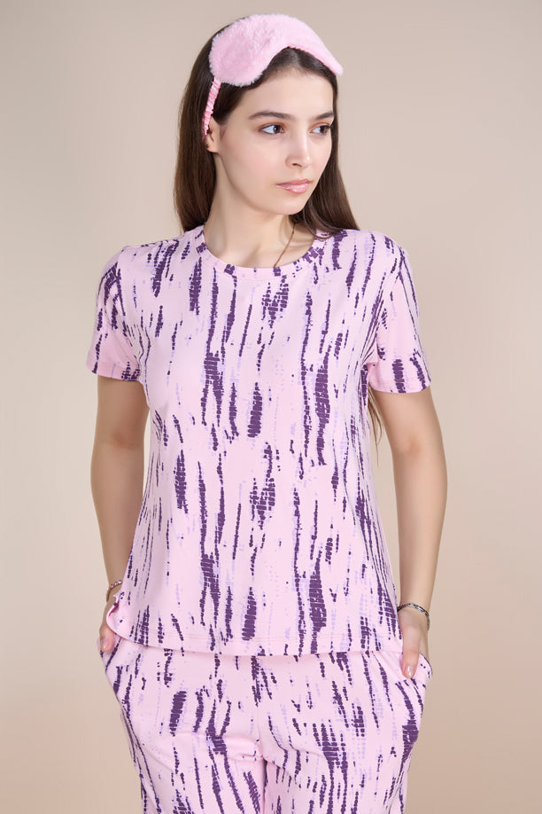 Women Printed Comfort Fit Co-ord Night Suit with QUADREX