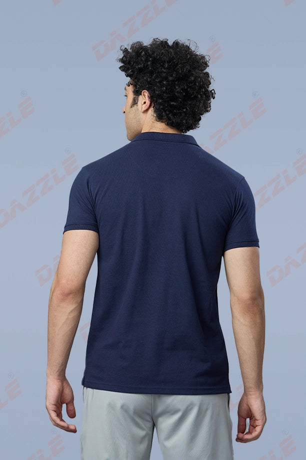 MATTY SLIM FIT T- SHIRT - NAVY BLUE