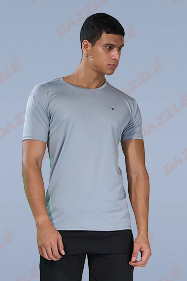 BUTTER LYCR R-NECK T-SHIRT - LIGHT GREY