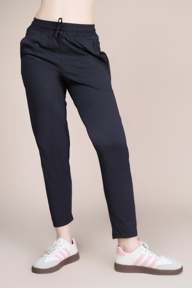 Women Solid Regular Fit Track Pants with COTEX