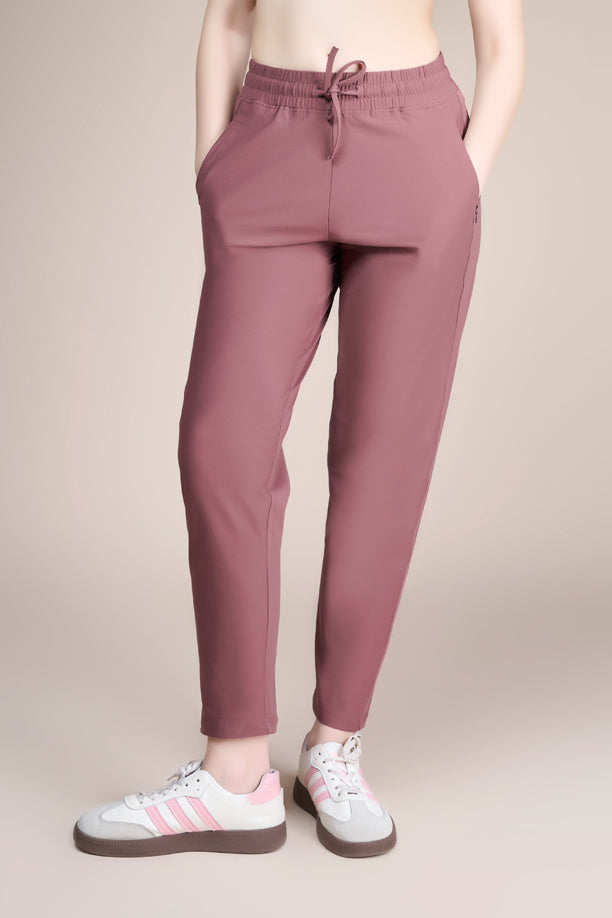 Women Solid Regular Fit Track Pants with COTEX
