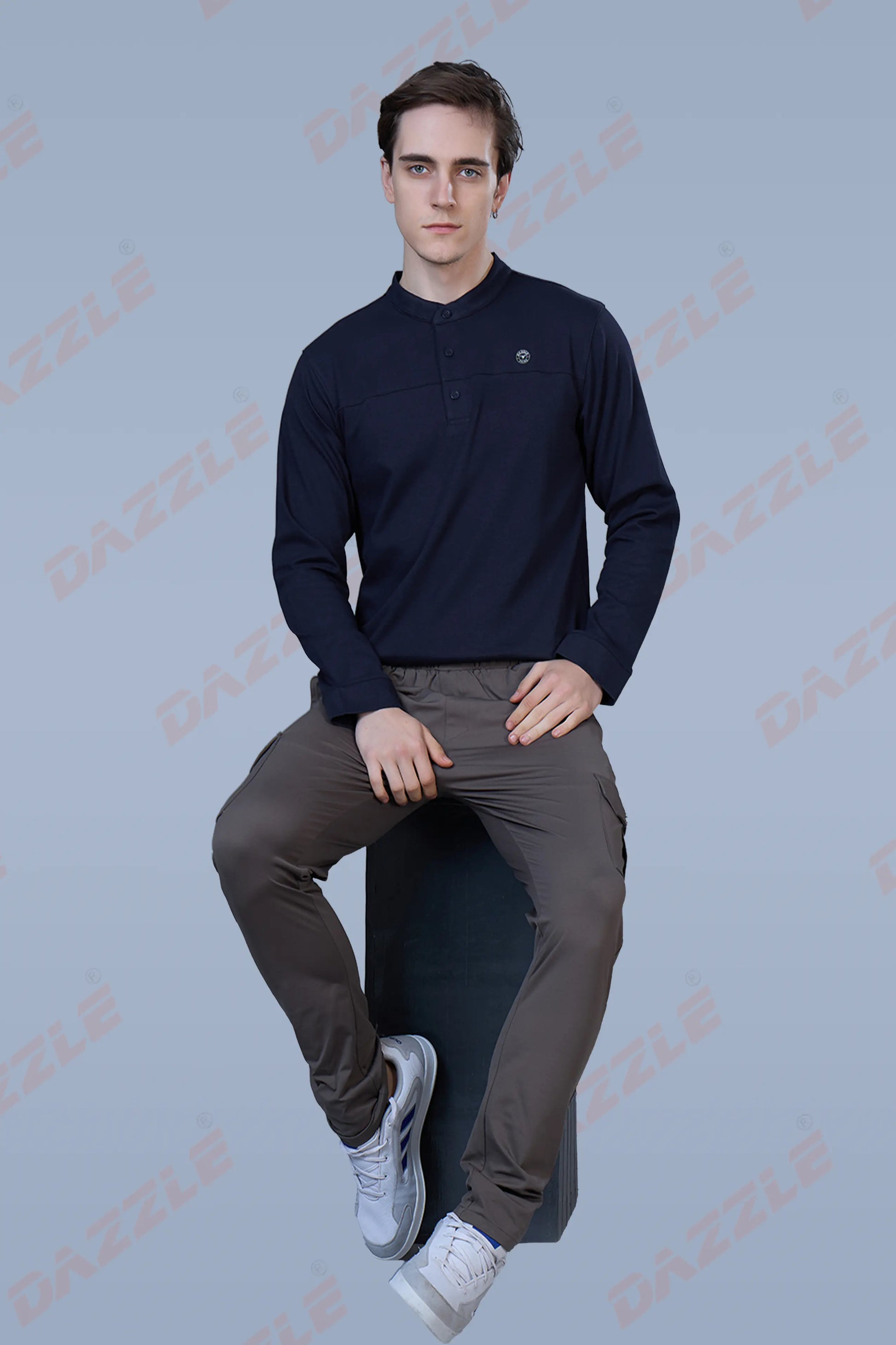 ATLAS FULL SLEEVES T-SHIRT - NAVY BLUE