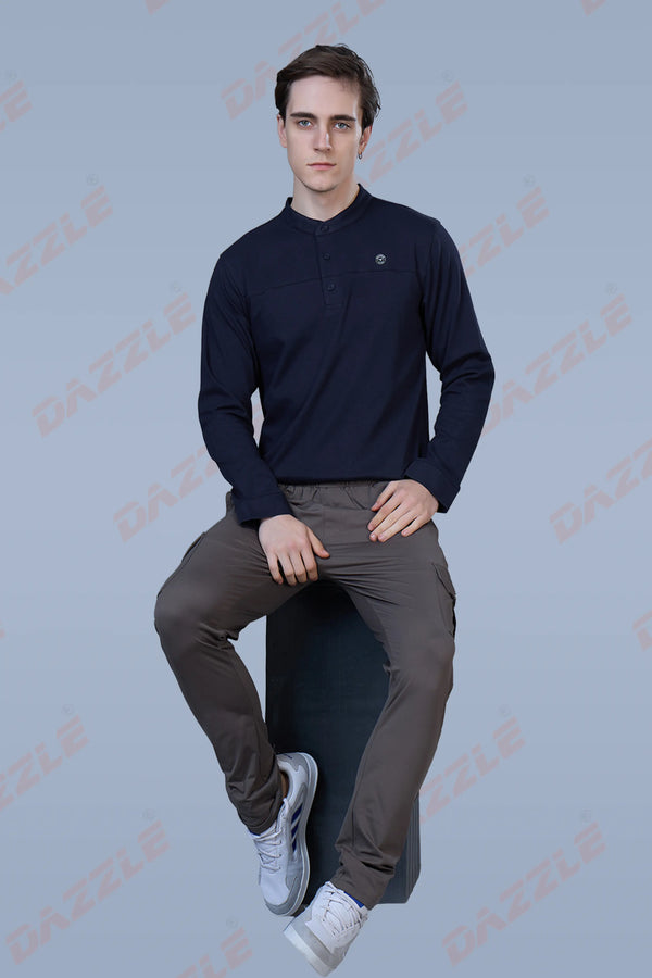 ATLAS FULL SLEEVES T-SHIRT - NAVY BLUE