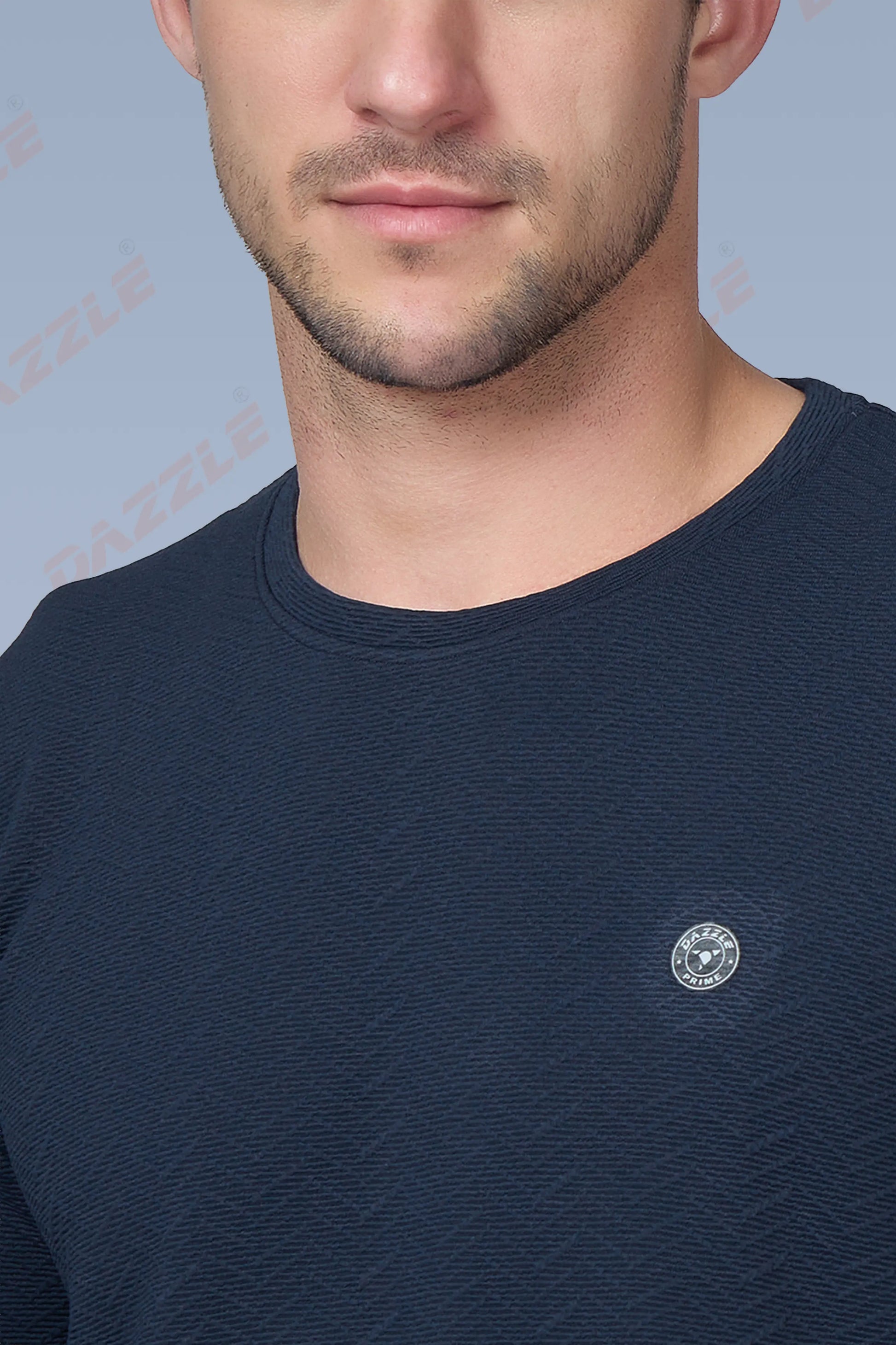 WAVE FULL SLEEVE TSHIRT- NAVY BLUE