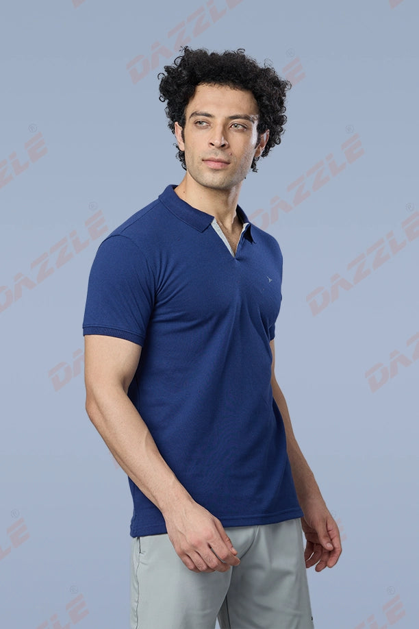 MATTY SLIM FIT T- SHIRT - INDIGO BLUE