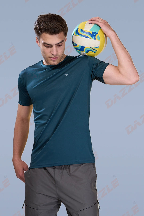 BUTTER LYCR R-NECK T-SHIRT - BOTTLE GREEN