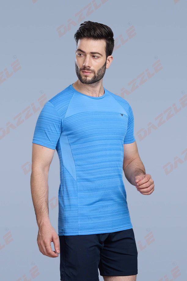CRAZY FANCY ROUND NECK T-SHIRT - SKY BLUE